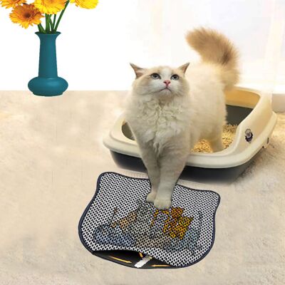 Covoras litiera pentru colectarea granulelor de nisip, Paws & Whiskers, Kdkafa0013, 50% PVC/50% poliester, Multicolor Covoras litiera pentru colectarea granulelor de nisip, Paws & Whiskers, Kdkafa0013, 50% PVC/50% poliester, Multicolor