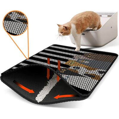 Covoras litiera pentru colectarea granulelor de nisip, Paws & Whiskers, Nrszn0043, 50% PVC/50% poliester, Multicolor Covoras litiera pentru colectarea granulelor de nisip, Paws & Whiskers, Nrszn0043, 50% PVC/50% poliester, Multicolor