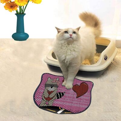 Covoras litiera pentru colectarea granulelor de nisip, Paws & Whiskers, Kdkafa0027, 50% PVC/50% poliester, Multicolor Covoras litiera pentru colectarea granulelor de nisip, Paws & Whiskers, Kdkafa0027, 50% PVC/50% poliester, Multicolor
