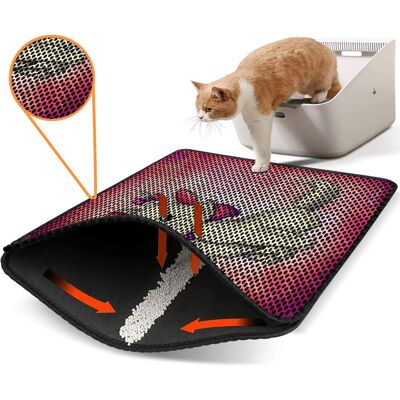 Covoras litiera pentru colectarea granulelor de nisip, Paws & Whiskers, Nrszn0143, 50% PVC/50% poliester, Multicolor Covoras litiera pentru colectarea granulelor de nisip, Paws & Whiskers, Nrszn0143, 50% PVC/50% poliester, Multicolor
