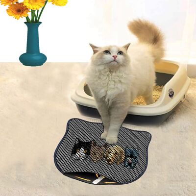 Covoras litiera pentru colectarea granulelor de nisip, Paws & Whiskers, Kdkafa0022, 50% PVC/50% poliester, Multicolor Covoras litiera pentru colectarea granulelor de nisip, Paws & Whiskers, Kdkafa0022, 50% PVC/50% poliester, Multicolor