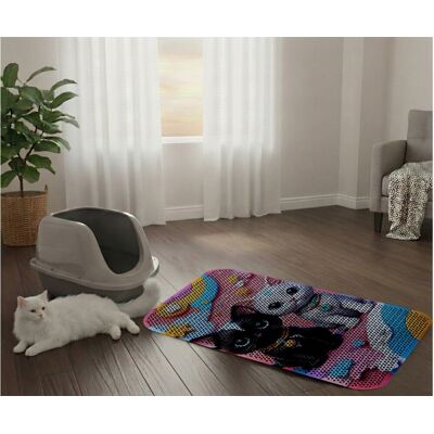 Covoras litiera pentru colectarea granulelor de nisip, Paws & Whiskers, Cat Lıtter Mat 61, Multicolor Covoras litiera pentru colectarea granulelor de nisip, Paws & Whiskers, Cat Lıtter Mat 61, Multicolor