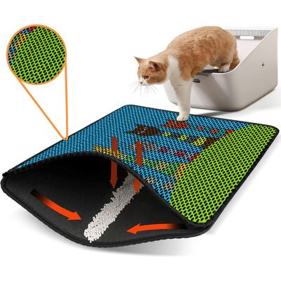 Covoras litiera pentru colectarea granulelor de nisip, Paws & Whiskers, Nrszn0039, 50% PVC/50% poliester, Multicolor Covoras litiera pentru colectarea granulelor de nisip, Paws & Whiskers, Nrszn0039, 50% PVC/50% poliester, Multicolor