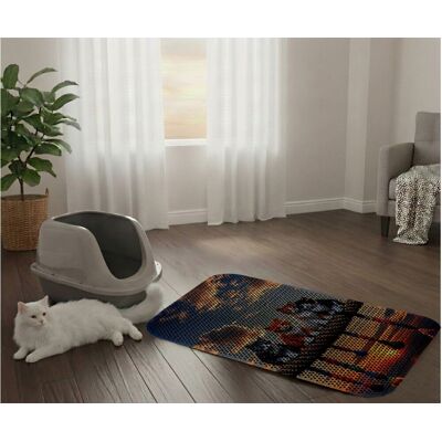 Covoras litiera pentru colectarea granulelor de nisip, Paws & Whiskers, Cat Lıtter Mat 24, Multicolor Covoras litiera pentru colectarea granulelor de nisip, Paws & Whiskers, Cat Lıtter Mat 24, Multicolor