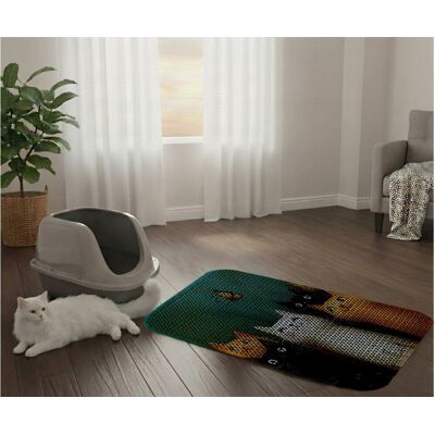 Covoras litiera pentru colectarea granulelor de nisip, Paws & Whiskers, Cat Lıtter Mat 42, Multicolor Covoras litiera pentru colectarea granulelor de nisip, Paws & Whiskers, Cat Lıtter Mat 42, Multicolor