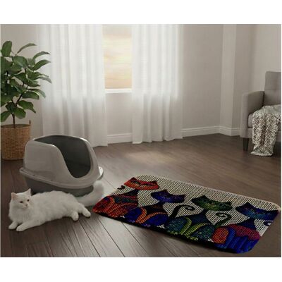 Covoras litiera pentru colectarea granulelor de nisip, Paws & Whiskers, Cat Lıtter Mat 53, Multicolor Covoras litiera pentru colectarea granulelor de nisip, Paws & Whiskers, Cat Lıtter Mat 53, Multicolor