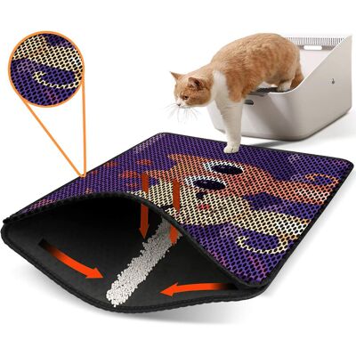 Covoras litiera pentru colectarea granulelor de nisip, Paws & Whiskers, Nrszn0095, 50% PVC/50% poliester, Multicolor Covoras litiera pentru colectarea granulelor de nisip, Paws & Whiskers, Nrszn0095, 50% PVC/50% poliester, Multicolor
