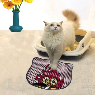 Covoras litiera pentru colectarea granulelor de nisip, Paws & Whiskers, Kdkafa0082, 50% PVC/50% poliester, Multicolor Covoras litiera pentru colectarea granulelor de nisip, Paws & Whiskers, Kdkafa0082, 50% PVC/50% poliester, Multicolor