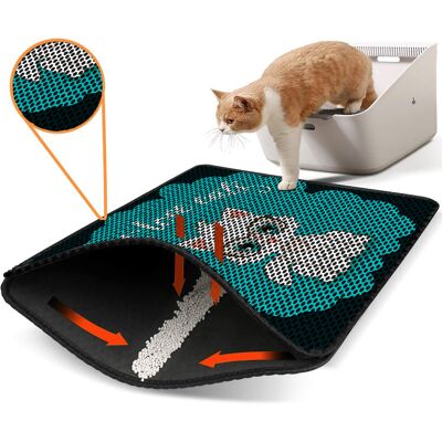 Covoras litiera pentru colectarea granulelor de nisip, Paws & Whiskers, Nrszn0057, 50% PVC/50% poliester, Multicolor Covoras litiera pentru colectarea granulelor de nisip, Paws & Whiskers, Nrszn0057, 50% PVC/50% poliester, Multicolor