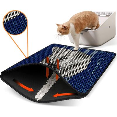 Covoras litiera pentru colectarea granulelor de nisip, Paws & Whiskers, Nrszn0206, 50% PVC/50% poliester, Multicolor Covoras litiera pentru colectarea granulelor de nisip, Paws & Whiskers, Nrszn0206, 50% PVC/50% poliester, Multicolor