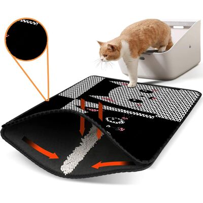 Covoras litiera pentru colectarea granulelor de nisip, Paws & Whiskers, Nrszn0051, 50% PVC/50% poliester, Multicolor Covoras litiera pentru colectarea granulelor de nisip, Paws & Whiskers, Nrszn0051, 50% PVC/50% poliester, Multicolor