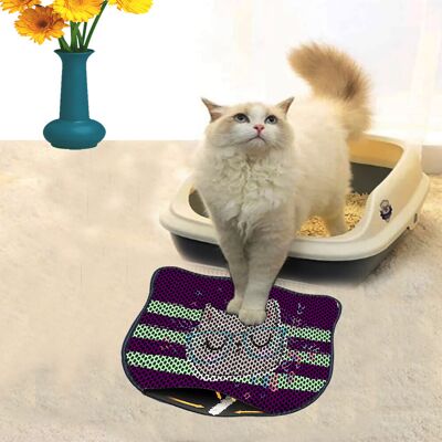 Covoras litiera pentru colectarea granulelor de nisip, Paws & Whiskers, Kdkafa0006, 50% PVC/50% poliester, Multicolor Covoras litiera pentru colectarea granulelor de nisip, Paws & Whiskers, Kdkafa0006, 50% PVC/50% poliester, Multicolor