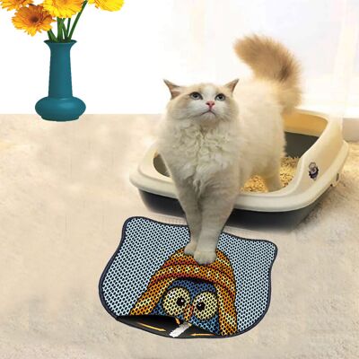 Covoras litiera pentru colectarea granulelor de nisip, Paws & Whiskers, Kdkafa0080, 50% PVC/50% poliester, Multicolor Covoras litiera pentru colectarea granulelor de nisip, Paws & Whiskers, Kdkafa0080, 50% PVC/50% poliester, Multicolor