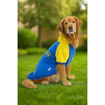 Hanorac pentru câini, Paws & Whiskers, Navyballssweat, Albastru/Galben Hanorac pentru câini, Paws & Whiskers, Navyballssweat, Albastru/Galben