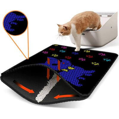 Covoras litiera pentru colectarea granulelor de nisip, Paws & Whiskers, Nrszn0103, 50% PVC/50% poliester, Multicolor Covoras litiera pentru colectarea granulelor de nisip, Paws & Whiskers, Nrszn0103, 50% PVC/50% poliester, Multicolor