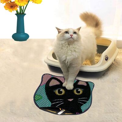 Covoras litiera pentru colectarea granulelor de nisip, Paws & Whiskers, Kdkafa0109, 50% PVC/50% poliester, Multicolor Covoras litiera pentru colectarea granulelor de nisip, Paws & Whiskers, Kdkafa0109, 50% PVC/50% poliester, Multicolor