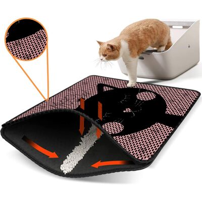 Covoras litiera pentru colectarea granulelor de nisip, Paws & Whiskers, Nrszn0228, 50% PVC/50% poliester, Multicolor Covoras litiera pentru colectarea granulelor de nisip, Paws & Whiskers, Nrszn0228, 50% PVC/50% poliester, Multicolor