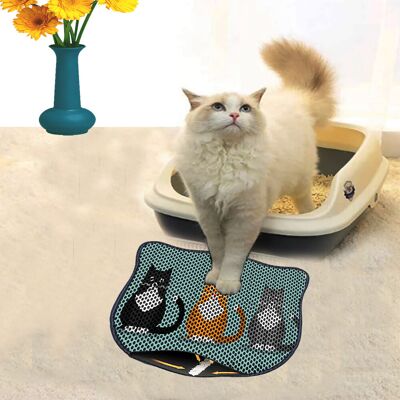 Covoras litiera pentru colectarea granulelor de nisip, Paws & Whiskers, Kdkafa0154, 50% PVC/50% poliester, Multicolor Covoras litiera pentru colectarea granulelor de nisip, Paws & Whiskers, Kdkafa0154, 50% PVC/50% poliester, Multicolor