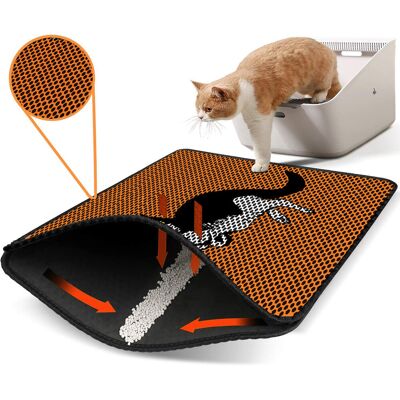 Covoras litiera pentru colectarea granulelor de nisip, Paws & Whiskers, Nrszn0014, 50% PVC/50% poliester, Multicolor Covoras litiera pentru colectarea granulelor de nisip, Paws & Whiskers, Nrszn0014, 50% PVC/50% poliester, Multicolor