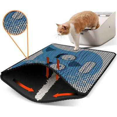 Covoras litiera pentru colectarea granulelor de nisip, Paws & Whiskers, Nrszn0192, 50% PVC/50% poliester, Multicolor Covoras litiera pentru colectarea granulelor de nisip, Paws & Whiskers, Nrszn0192, 50% PVC/50% poliester, Multicolor