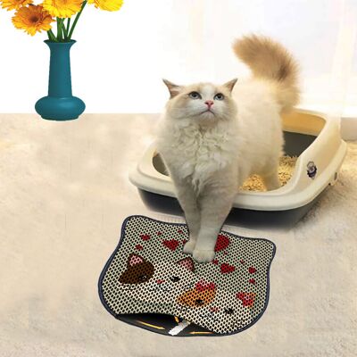 Covoras litiera pentru colectarea granulelor de nisip, Paws & Whiskers, Kdkafa0087, 50% PVC/50% poliester, Multicolor Covoras litiera pentru colectarea granulelor de nisip, Paws & Whiskers, Kdkafa0087, 50% PVC/50% poliester, Multicolor