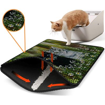 Covoras litiera pentru colectarea granulelor de nisip, Paws & Whiskers, Nrszn0124, 50% PVC/50% poliester, Multicolor Covoras litiera pentru colectarea granulelor de nisip, Paws & Whiskers, Nrszn0124, 50% PVC/50% poliester, Multicolor