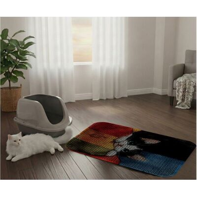 Covoras litiera pentru colectarea granulelor de nisip, Paws & Whiskers, Cat Lıtter Mat 39, Multicolor Covoras litiera pentru colectarea granulelor de nisip, Paws & Whiskers, Cat Lıtter Mat 39, Multicolor