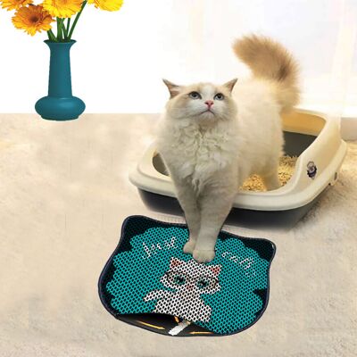 Covoras litiera pentru colectarea granulelor de nisip, Paws & Whiskers, Kdkafa0057, 50% PVC/50% poliester, Multicolor Covoras litiera pentru colectarea granulelor de nisip, Paws & Whiskers, Kdkafa0057, 50% PVC/50% poliester, Multicolor
