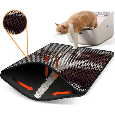 Covoras litiera pentru colectarea granulelor de nisip, Paws & Whiskers, Nrszn0092, 50% PVC/50% poliester, Multicolor Covoras litiera pentru colectarea granulelor de nisip, Paws & Whiskers, Nrszn0092, 50% PVC/50% poliester, Multicolor