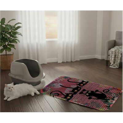 Covoras litiera pentru colectarea granulelor de nisip, Paws & Whiskers, Cat Lıtter Mat 63, Multicolor Covoras litiera pentru colectarea granulelor de nisip, Paws & Whiskers, Cat Lıtter Mat 63, Multicolor