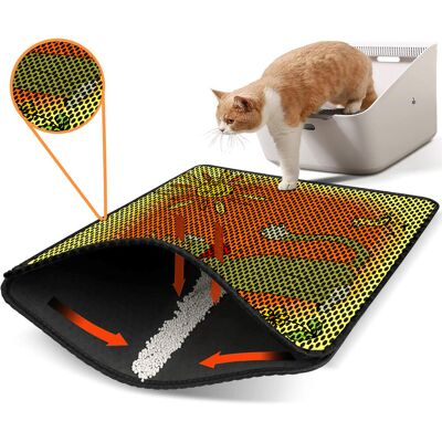 Covoras litiera pentru colectarea granulelor de nisip, Paws & Whiskers, Nrszn0183, 50% PVC/50% poliester, Multicolor Covoras litiera pentru colectarea granulelor de nisip, Paws & Whiskers, Nrszn0183, 50% PVC/50% poliester, Multicolor