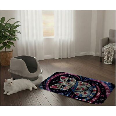 Covoras litiera pentru colectarea granulelor de nisip, Paws & Whiskers, Cat Lıtter Mat 62, Multicolor Covoras litiera pentru colectarea granulelor de nisip, Paws & Whiskers, Cat Lıtter Mat 62, Multicolor