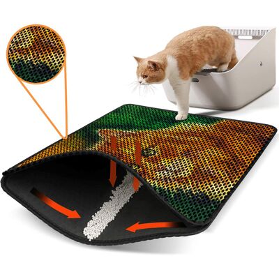 Covoras litiera pentru colectarea granulelor de nisip, Paws & Whiskers, Nrszn0130, 50% PVC/50% poliester, Multicolor Covoras litiera pentru colectarea granulelor de nisip, Paws & Whiskers, Nrszn0130, 50% PVC/50% poliester, Multicolor