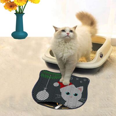 Covoras litiera pentru colectarea granulelor de nisip, Paws & Whiskers, Kdkafa0185, 50% PVC/50% poliester, Multicolor Covoras litiera pentru colectarea granulelor de nisip, Paws & Whiskers, Kdkafa0185, 50% PVC/50% poliester, Multicolor