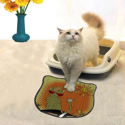 Covoras litiera pentru colectarea granulelor de nisip, Paws & Whiskers, Kdkafa0183, 50% PVC/50% poliester, Multicolor Covoras litiera pentru colectarea granulelor de nisip, Paws & Whiskers, Kdkafa0183, 50% PVC/50% poliester, Multicolor