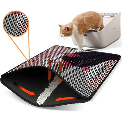 Covoras litiera pentru colectarea granulelor de nisip, Paws & Whiskers, Nrszn0218, 50% PVC/50% poliester, Multicolor Covoras litiera pentru colectarea granulelor de nisip, Paws & Whiskers, Nrszn0218, 50% PVC/50% poliester, Multicolor