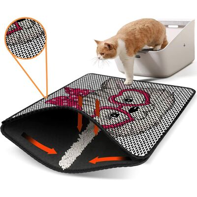 Covoras litiera pentru colectarea granulelor de nisip, Paws & Whiskers, Nrszn0191, 50% PVC/50% poliester, Multicolor Covoras litiera pentru colectarea granulelor de nisip, Paws & Whiskers, Nrszn0191, 50% PVC/50% poliester, Multicolor