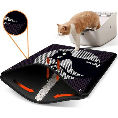 Covoras litiera pentru colectarea granulelor de nisip, Paws & Whiskers, Nrszn0242, 50% PVC/50% poliester, Multicolor Covoras litiera pentru colectarea granulelor de nisip, Paws & Whiskers, Nrszn0242, 50% PVC/50% poliester, Multicolor