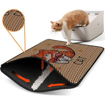 Covoras litiera pentru colectarea granulelor de nisip, Paws & Whiskers, Nrszn0148, 50% PVC/50% poliester, Multicolor Covoras litiera pentru colectarea granulelor de nisip, Paws & Whiskers, Nrszn0148, 50% PVC/50% poliester, Multicolor