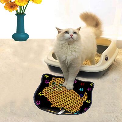 Covoras litiera pentru colectarea granulelor de nisip, Paws & Whiskers, Kdkafa0101, 50% PVC/50% poliester, Multicolor Covoras litiera pentru colectarea granulelor de nisip, Paws & Whiskers, Kdkafa0101, 50% PVC/50% poliester, Multicolor