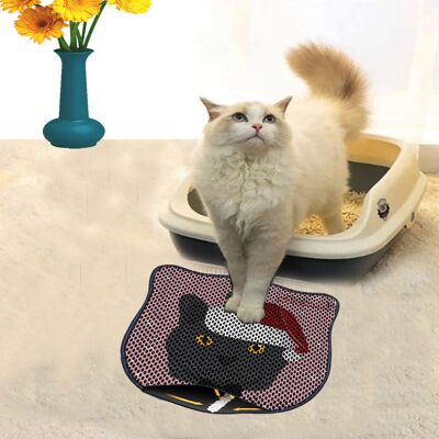 Covoras litiera pentru colectarea granulelor de nisip, Paws & Whiskers, Kdkafa0147, 50% PVC/50% poliester, Multicolor Covoras litiera pentru colectarea granulelor de nisip, Paws & Whiskers, Kdkafa0147, 50% PVC/50% poliester, Multicolor