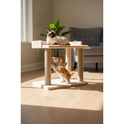Pat pentru pisici, Paws & Whiskers, Liza, Tesatura Welsoft, Bej Pat pentru pisici, Paws & Whiskers, Liza, Tesatura Welsoft, Bej