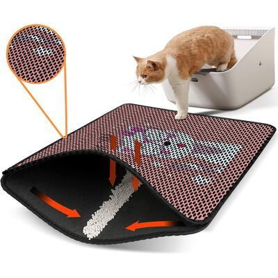 Covoras litiera pentru colectarea granulelor de nisip, Paws & Whiskers, Nrszn0037, 50% PVC/50% poliester, Multicolor Covoras litiera pentru colectarea granulelor de nisip, Paws & Whiskers, Nrszn0037, 50% PVC/50% poliester, Multicolor