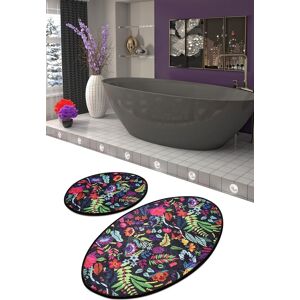 Chilai Home Set 2 covorase de baie Pictura, Chilai, 50x60 cm/60x100 cm, negru Chilai Home Set 2 covorase de baie Pictura, Chilai, 50x60 cm/60x100 cm, negru