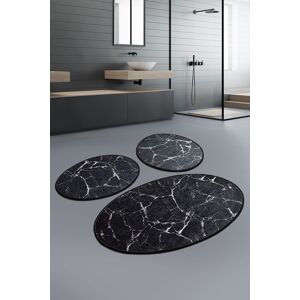Chilai Home Set 3 covorase de baie Marble, Chilai, 50x60 cm/60x100 cm, negru Chilai Home Set 3 covorase de baie Marble, Chilai, 50x60 cm/60x100 cm, negru
