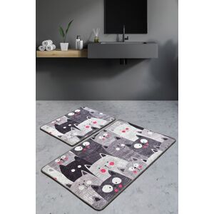 Chilai Home Set covorase de baie, L'essentiel Maison, Meow, Multicolor Chilai Home Set covorase de baie, L'essentiel Maison, Meow, Multicolor