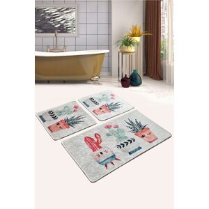 Chilai Home Set 3 covorase de baie Happy Cactus 2, Chilai, 50x60 cm/60x100 cm, multicolor Chilai Home Set 3 covorase de baie Happy Cactus 2, Chilai, 50x60 cm/60x100 cm, multicolor