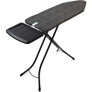 Masa de calcat, Brabantia C, Denim Black, 124x45 cm, 7 pozitii de reglare, cu suport statie de calcat, otel/bumbac, negru denim Masa de calcat, Brabantia C, Denim Black, 124x45 cm, 7 pozitii de reglare, cu suport statie de calcat, otel/bumbac, negru denim