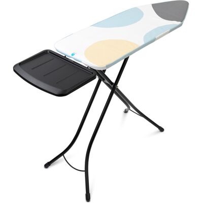 Masa de calcat, Brabantia C, PerfectFlow Spring Bubbles, 124x45 cm, 7 pozitii de reglare, cu suport statie de calcat, otel/bumbac Masa de calcat, Brabantia C, PerfectFlow Spring Bubbles, 124x45 cm, 7 pozitii de reglare, cu suport statie de calcat, otel/bumbac