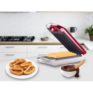 Aparat de facut churros Beper, 700W, capacitate 4 bucati, 19 cm, rosu/alb Aparat de facut churros Beper, 700W, capacitate 4 bucati, 19 cm, rosu/alb